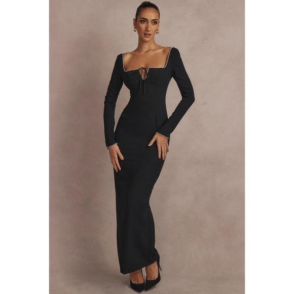 NEW House of CB Rosa Crystal Embellished Maxi Dress Black Small - Picture 11 of 17